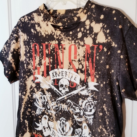 GUNS N ROSES Bleach Graphic Tee Distressed M - Picture 4 of 5